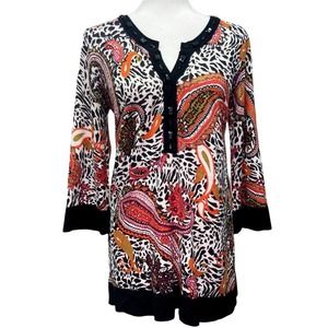 Vintage 90s Embellished Paisley Tunic Sweater